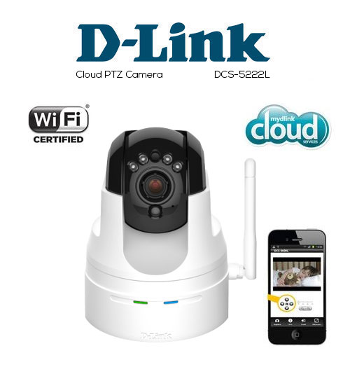 D-LINK DCS-5222L Cloud PTZ Camera Wireless Pan/Tilt/Zoom/Night View (CCTV)